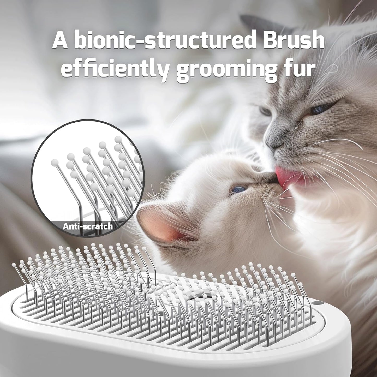 Steam Brush for Shedding, 3 In 1 Steam Cat Brush Self Cleaning Dog Brush for Long and Short Hair Dogs and Cats Pet Grooming Comb Remove Tangled Loose Hair (White)