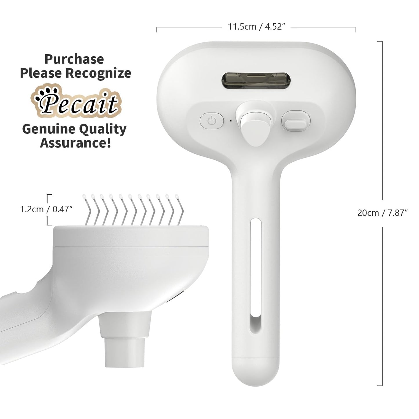 Steam Brush for Shedding, 3 In 1 Steam Cat Brush Self Cleaning Dog Brush for Long and Short Hair Dogs and Cats Pet Grooming Comb Remove Tangled Loose Hair (White)